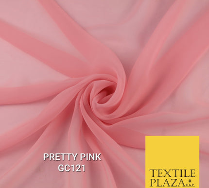 Premium Plain Dyed Georgette Chiffon Sheer Dress Drape Fabric SAMPLE ONLY