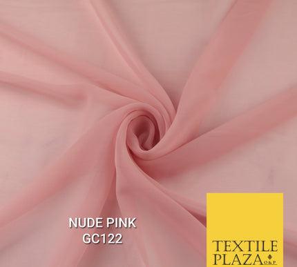 Premium Plain Dyed Georgette Chiffon Sheer Dress Drape Fabric SAMPLE ONLY