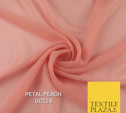 Premium Plain Dyed Georgette Chiffon Sheer Dress Drape Fabric SAMPLE ONLY