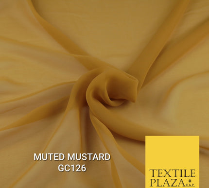 Premium Plain Dyed Georgette Chiffon Sheer Dress Drape Fabric SAMPLE ONLY