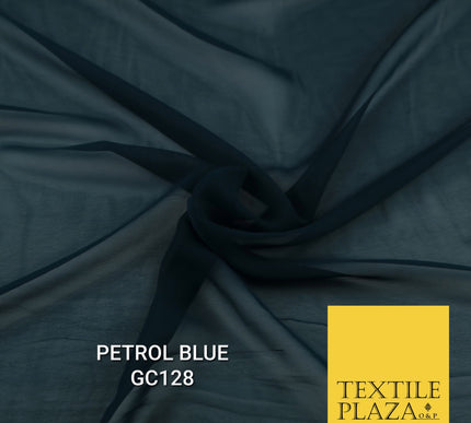 Premium Plain Dyed Georgette Chiffon Sheer Dress Drape Fabric SAMPLE ONLY