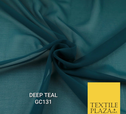 Premium Plain Dyed Georgette Chiffon Sheer Dress Drape Fabric SAMPLE ONLY