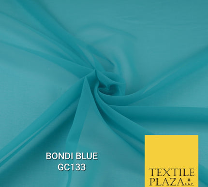 Premium Plain Dyed Georgette Chiffon Sheer Dress Drape Fabric SAMPLE ONLY