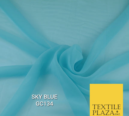 Premium Plain Dyed Georgette Chiffon Sheer Dress Drape Fabric SAMPLE ONLY