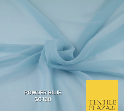 Premium Plain Dyed Georgette Chiffon Sheer Dress Drape Fabric SAMPLE ONLY