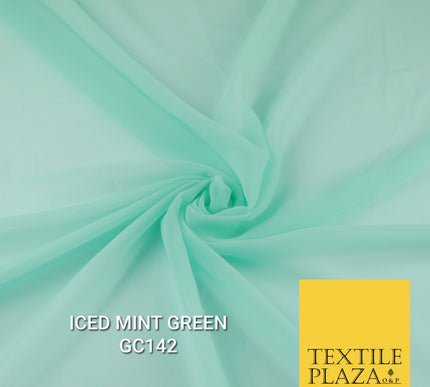 Premium Plain Dyed Georgette Chiffon Sheer Dress Drape Fabric SAMPLE ONLY