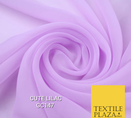 Premium Plain Dyed Georgette Chiffon Sheer Dress Drape Fabric SAMPLE ONLY