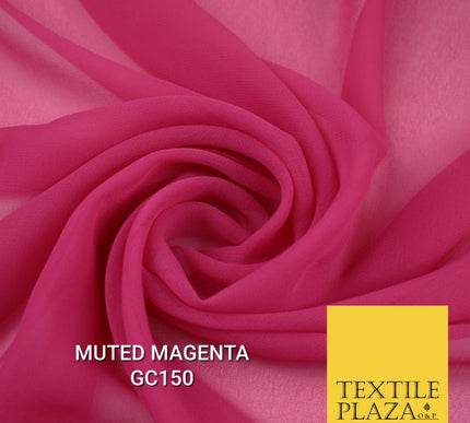 Premium Plain Dyed Georgette Chiffon Sheer Dress Drape Fabric SAMPLE ONLY