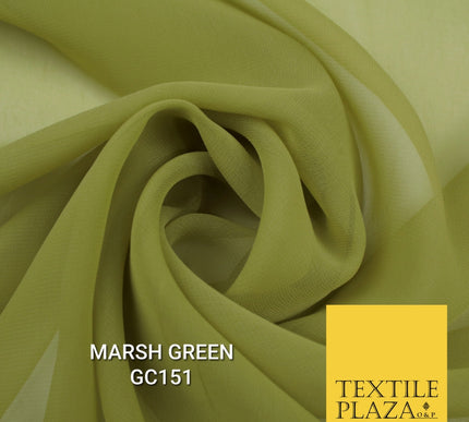 Premium Plain Dyed Georgette Chiffon Sheer Dress Drape Fabric SAMPLE ONLY