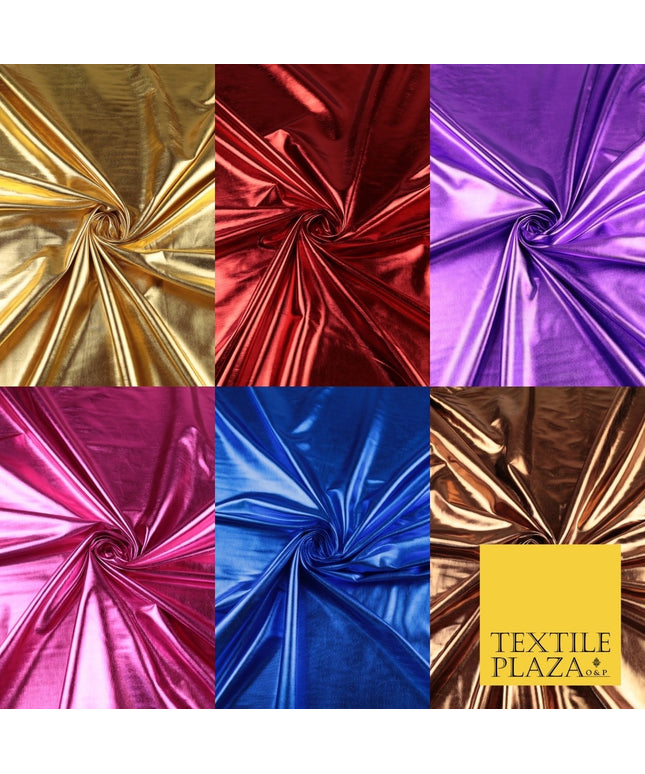 PREMIUM Metallic Lycra Fabric Shiny Mirror Foil Spandex Dancewear 58" Wide