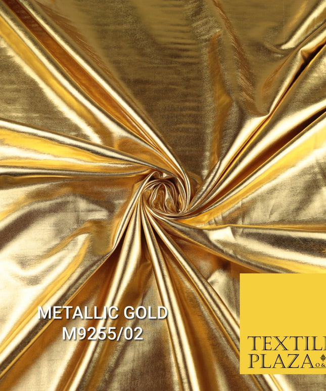 PREMIUM Metallic Lycra Fabric Shiny Mirror Foil Spandex Dancewear 58" Wide