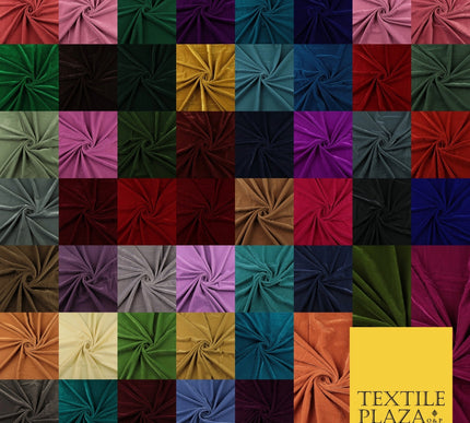 Velvet Velour Micro Non-Stretch Plain Soft Luxury Fabric - 50 Colours  44" Wide