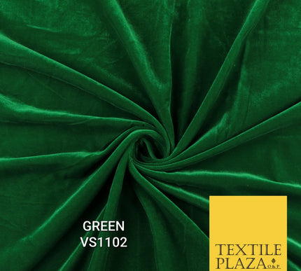 Velvet Velour Micro Non-Stretch Plain Soft Luxury Fabric - 50 Colours  44" Wide