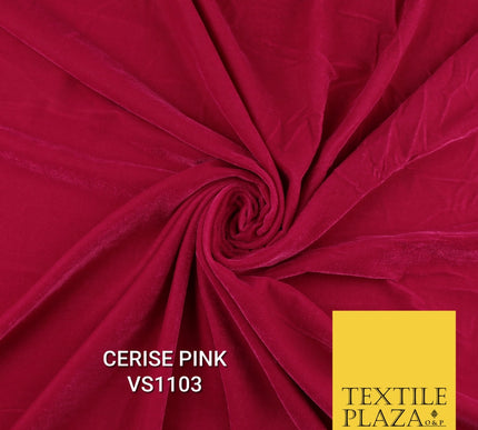 Velvet Velour Micro Non-Stretch Plain Soft Luxury Fabric - 50 Colours  44" Wide