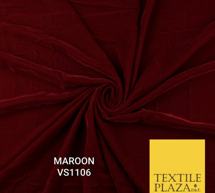 Velvet Velour Micro Non-Stretch Plain Soft Luxury Fabric - 50 Colours  44" Wide
