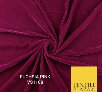 Velvet Velour Micro Non-Stretch Plain Soft Luxury Fabric - 50 Colours  44" Wide