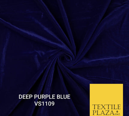 Velvet Velour Micro Non-Stretch Plain Soft Luxury Fabric - 50 Colours  44" Wide