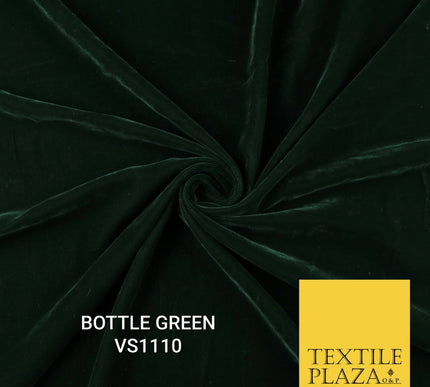 Velvet Velour Micro Non-Stretch Plain Soft Luxury Fabric - 50 Colours  44" Wide
