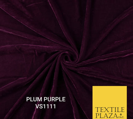 Velvet Velour Micro Non-Stretch Plain Soft Luxury Fabric - 50 Colours  44" Wide