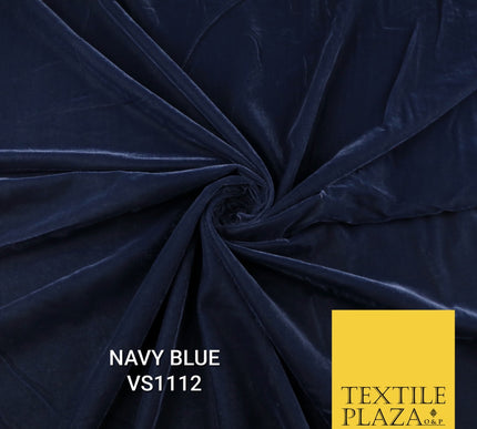 Velvet Velour Micro Non-Stretch Plain Soft Luxury Fabric - 50 Colours  44" Wide