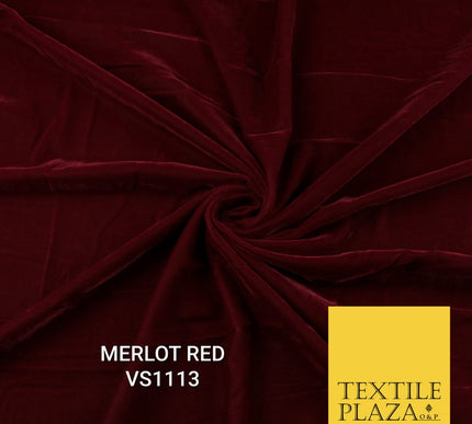 Velvet Velour Micro Non-Stretch Plain Soft Luxury Fabric - 50 Colours  44" Wide