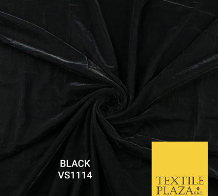 Velvet Velour Micro Non-Stretch Plain Soft Luxury Fabric - 50 Colours  44" Wide