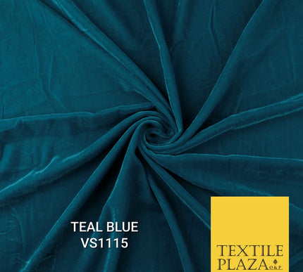 Velvet Velour Micro Non-Stretch Plain Soft Luxury Fabric - 50 Colours  44" Wide