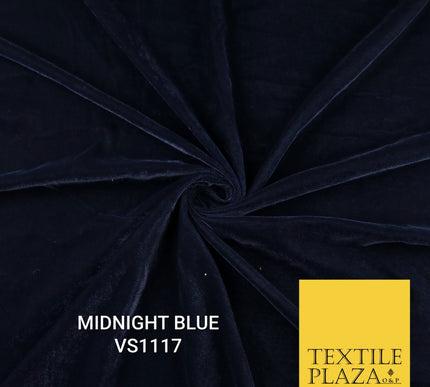 Velvet Velour Micro Non-Stretch Plain Soft Luxury Fabric - 50 Colours  44" Wide