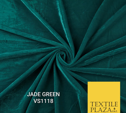 Velvet Velour Micro Non-Stretch Plain Soft Luxury Fabric - 50 Colours  44" Wide