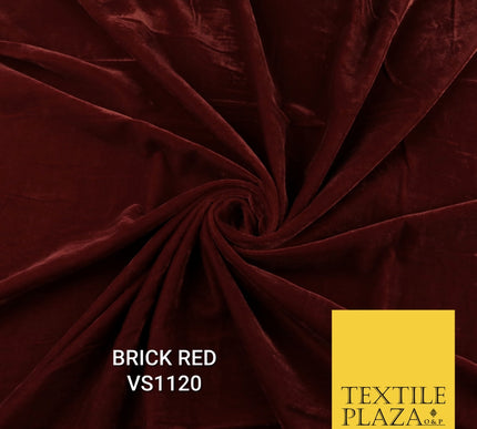 Velvet Velour Micro Non-Stretch Plain Soft Luxury Fabric - 50 Colours  44" Wide