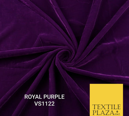 Velvet Velour Micro Non-Stretch Plain Soft Luxury Fabric - 50 Colours  44" Wide