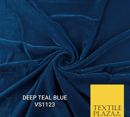 Velvet Velour Micro Non-Stretch Plain Soft Luxury Fabric - 50 Colours  44" Wide