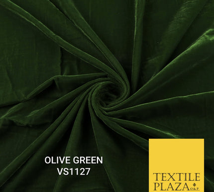 Velvet Velour Micro Non-Stretch Plain Soft Luxury Fabric - 50 Colours  44" Wide