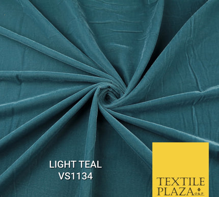 Velvet Velour Micro Non-Stretch Plain Soft Luxury Fabric - 50 Colours  44" Wide