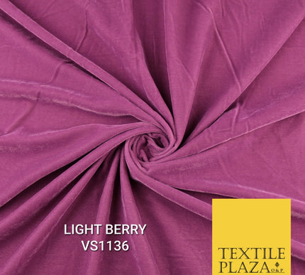 Velvet Velour Micro Non-Stretch Plain Soft Luxury Fabric - 50 Colours  44" Wide