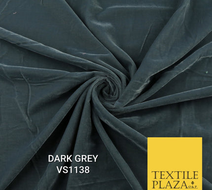 Velvet Velour Micro Non-Stretch Plain Soft Luxury Fabric - 50 Colours  44" Wide