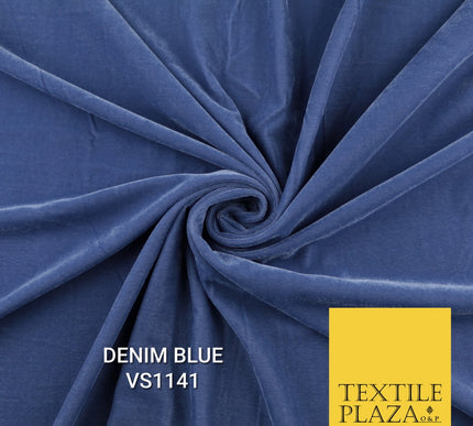 Velvet Velour Micro Non-Stretch Plain Soft Luxury Fabric - 50 Colours  44" Wide