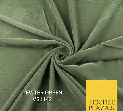 Velvet Velour Micro Non-Stretch Plain Soft Luxury Fabric - 50 Colours  44" Wide