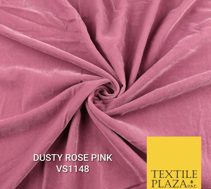 Velvet Velour Micro Non-Stretch Plain Soft Luxury Fabric - 50 Colours  44" Wide