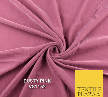 Velvet Velour Micro Non-Stretch Plain Soft Luxury Fabric - 50 Colours  44" Wide