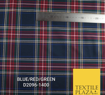 Tartan Scottish Plaid Check Christmas Festive Poly Viscose Fabric 57" Wide