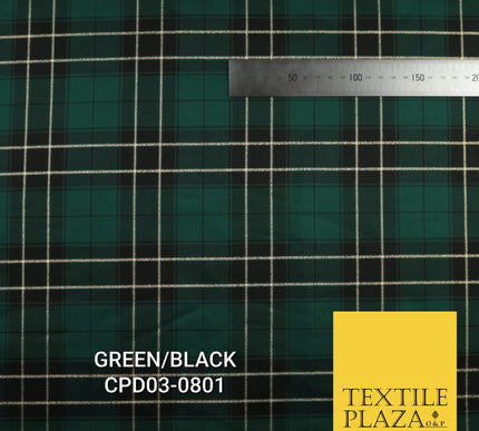 Tartan Scottish Plaid Check Christmas Festive Poly Viscose Fabric 57" Wide