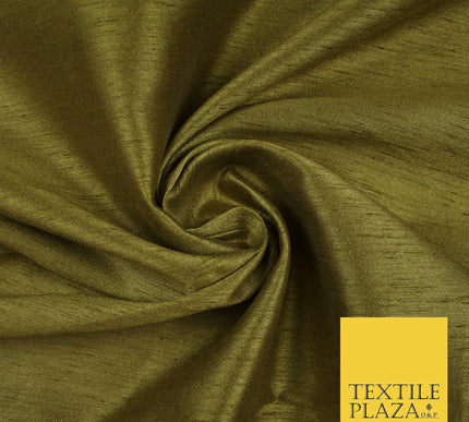ANTIQUE GOLD Plain Dyed Faux Dupion Raw Silk 100% Polyester Dress Fabric 44" 6298