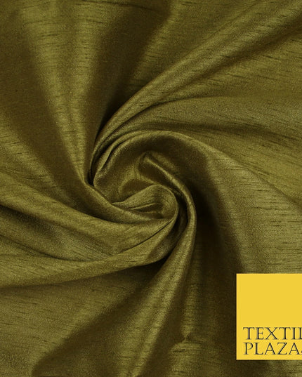 ANTIQUE GOLD Plain Dyed Faux Dupion Raw Silk 100% Polyester Dress Fabric 44" 6298
