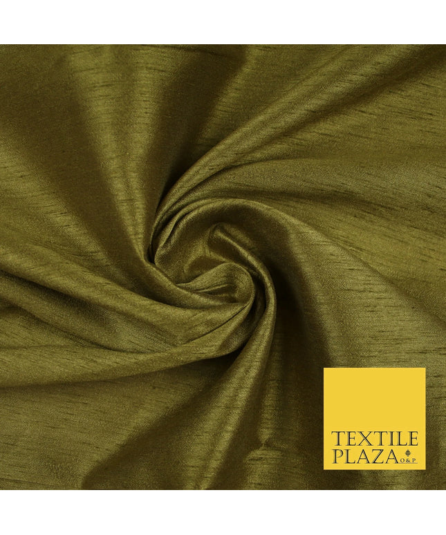 ANTIQUE GOLD Plain Dyed Faux Dupion Raw Silk 100% Polyester Dress Fabric 44" 6298