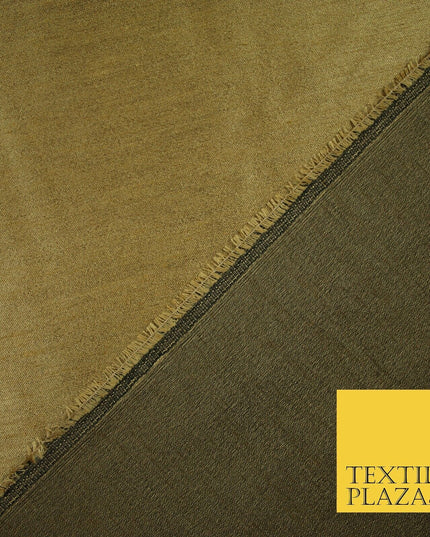 ANTIQUE GOLD SHOT BLACK  Plain Dyed Faux Dupion Raw Silk Polyester Dress Fabric Material 6205