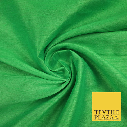 APPLE GREEN  Plain Dyed Faux Dupion Raw Silk 100% Polyester Dress Fabric 44" 6278