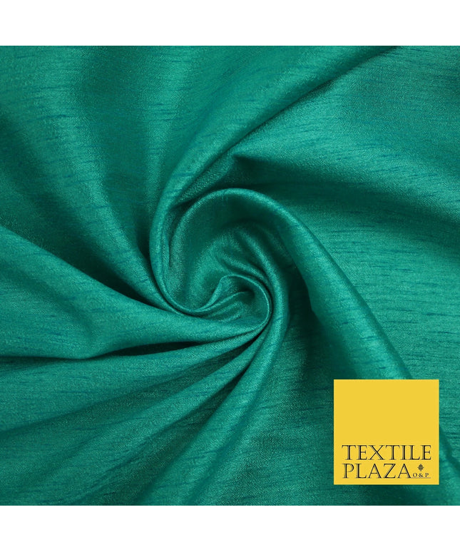 AQUAMARINE Plain Dyed Faux Dupion Raw Silk 100% Polyester Dress Fabric 44" 6289