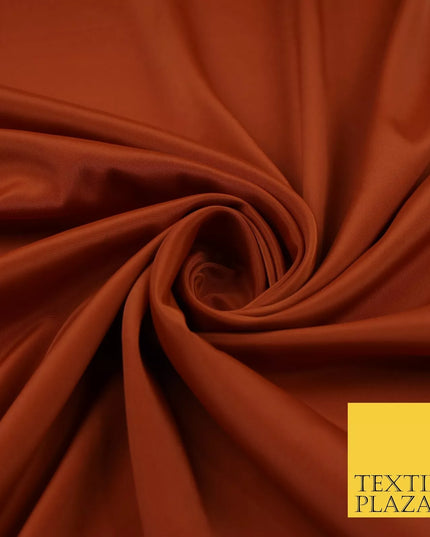 AUTUMNAL ORANGE Plain Dyed Silky French Crepe de Chine Fabric Material Dress 44" 9049