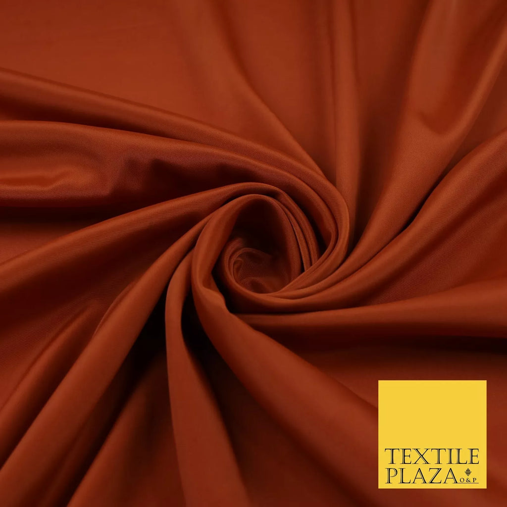 AUTUMNAL ORANGE Plain Dyed Silky French Crepe de Chine Fabric Material Dress 44" 9049